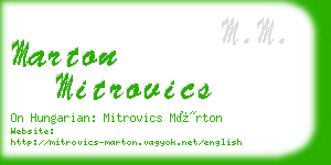 marton mitrovics business card